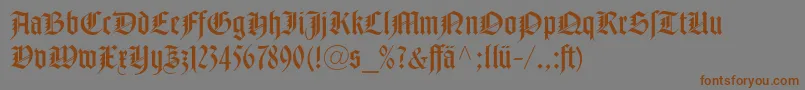 NotreDameLtRomanDfr-Schriftart – Braune Schriften auf grauem Hintergrund