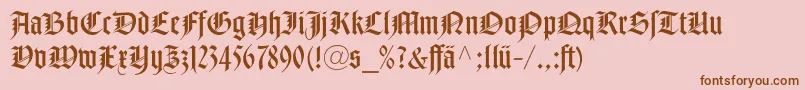 NotreDameLtRomanDfr-Schriftart – Braune Schriften auf rosa Hintergrund