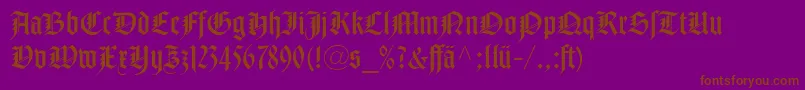 NotreDameLtRomanDfr-Schriftart – Braune Schriften auf violettem Hintergrund