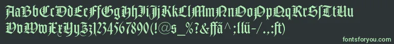 NotreDameLtRomanDfr Font – Green Fonts on Black Background