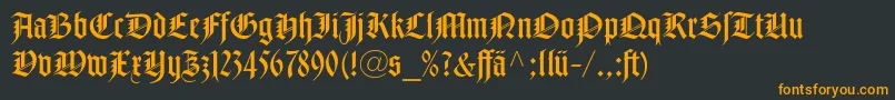 NotreDameLtRomanDfr Font – Orange Fonts on Black Background