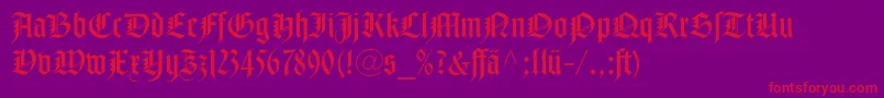 NotreDameLtRomanDfr Font – Red Fonts on Purple Background