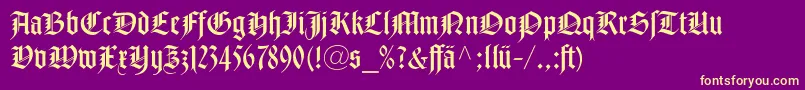 NotreDameLtRomanDfr Font – Yellow Fonts on Purple Background