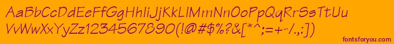 TektonLtOblique Font – Purple Fonts on Orange Background