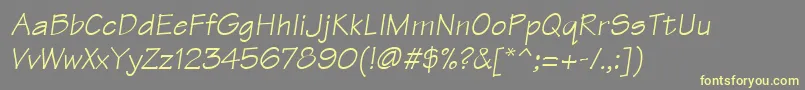 TektonLtOblique Font – Yellow Fonts on Gray Background