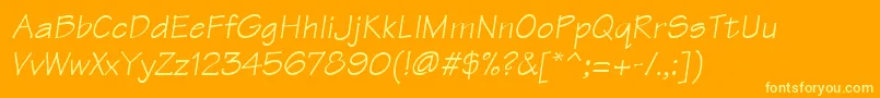 TektonLtOblique Font – Yellow Fonts on Orange Background