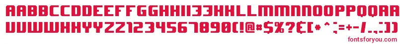 フォントJhuf – 白い背景に赤い文字