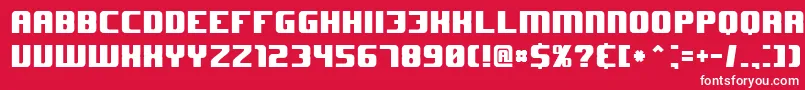 フォントJhuf – 赤い背景に白い文字