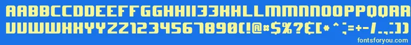 Jhuf Font – Yellow Fonts on Blue Background