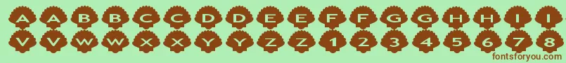 Asshells Font – Brown Fonts on Green Background