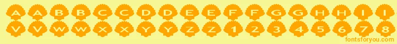 fuente Asshells – Fuentes Naranjas Sobre Fondo Amarillo