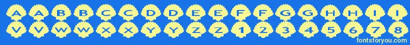 Asshells Font – Yellow Fonts on Blue Background