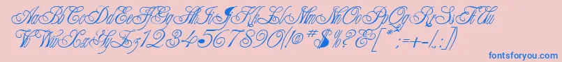 CollarRegular Font – Blue Fonts on Pink Background