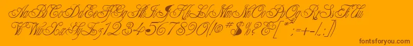 CollarRegular-Schriftart – Braune Schriften auf orangefarbenem Hintergrund