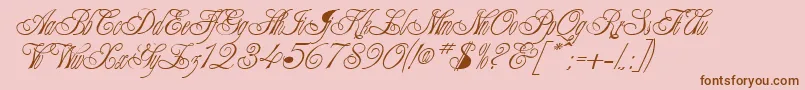 CollarRegular-Schriftart – Braune Schriften auf rosa Hintergrund