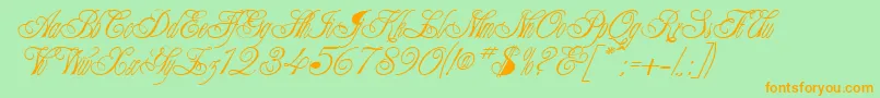 CollarRegular Font – Orange Fonts on Green Background