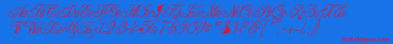 CollarRegular-Schriftart – Rote Schriften auf blauem Hintergrund