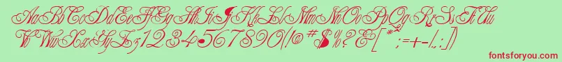 CollarRegular Font – Red Fonts on Green Background