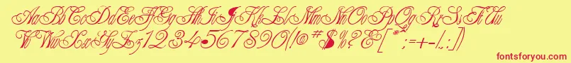 CollarRegular Font – Red Fonts on Yellow Background