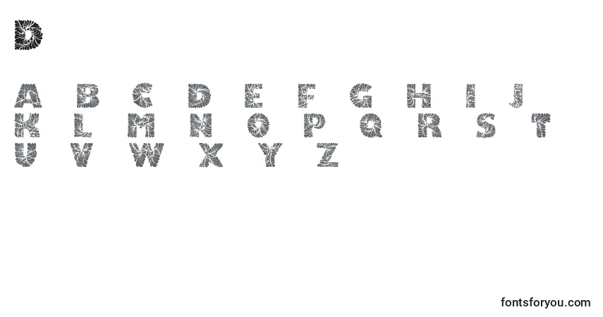 Doodleafs font – alphabet, numbers, special characters