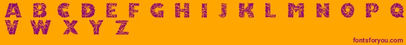 Doodleafs-Schriftart – Violette Schriften auf orangefarbenem Hintergrund