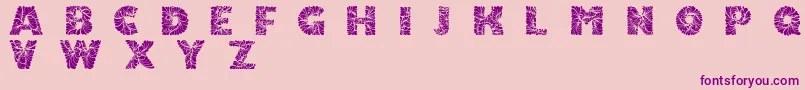 Doodleafs-Schriftart – Violette Schriften auf rosa Hintergrund