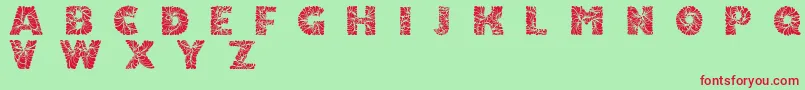 Doodleafs Font – Red Fonts on Green Background