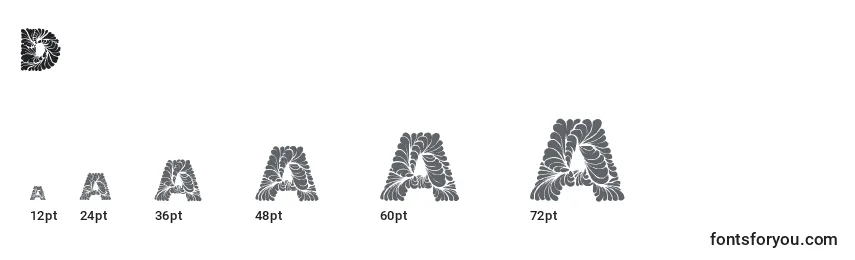 sizes of doodleafs font, doodleafs sizes