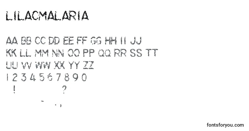 A fonte LilacMalaria – alfabeto, números, caracteres especiais