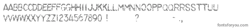 LilacMalaria-fontti – harmaat kirjasimet valkoisella taustalla