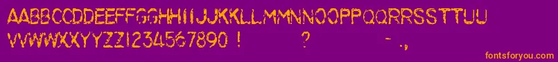 LilacMalaria-fontti – oranssit fontit violetilla taustalla