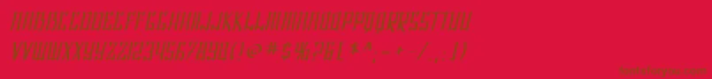 フォントSfShaiFontaiOblique – 赤い背景に茶色の文字