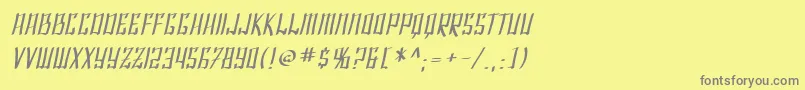 SfShaiFontaiOblique-Schriftart – Graue Schriften auf gelbem Hintergrund