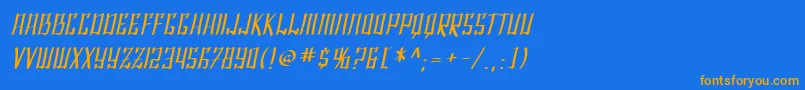 SfShaiFontaiOblique Font – Orange Fonts on Blue Background