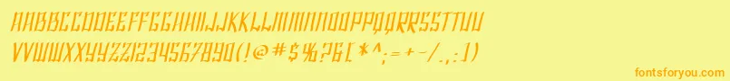 SfShaiFontaiOblique Font – Orange Fonts on Yellow Background