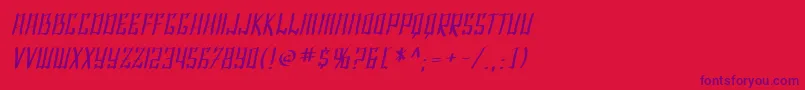 SfShaiFontaiOblique-Schriftart – Violette Schriften auf rotem Hintergrund