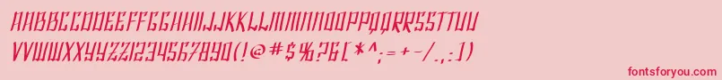 Шрифт SfShaiFontaiOblique – красные шрифты на розовом фоне