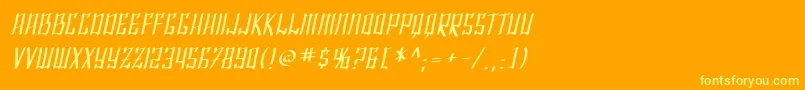 SfShaiFontaiOblique Font – Yellow Fonts on Orange Background