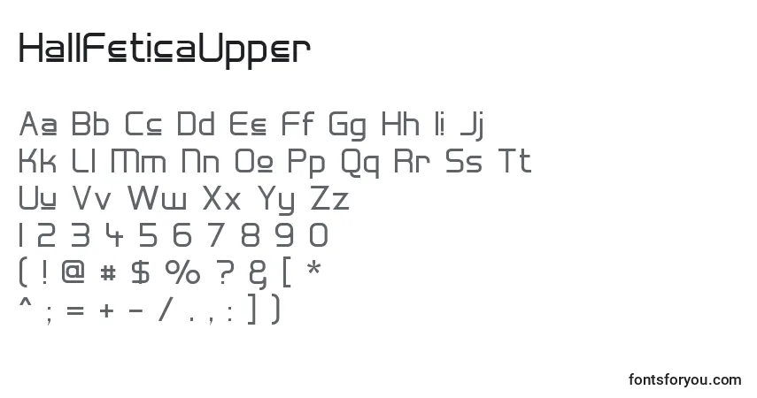 A fonte HallFeticaUpper – alfabeto, números, caracteres especiais
