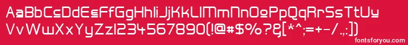 フォントHallFeticaUpper – 赤い背景に白い文字