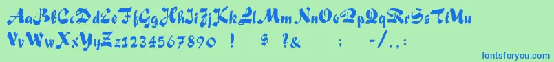 FoxScript Font – Blue Fonts on Green Background