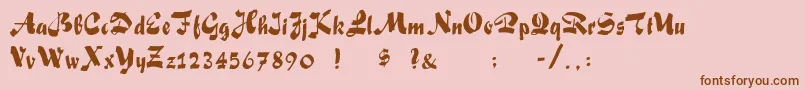 FoxScript Font – Brown Fonts on Pink Background