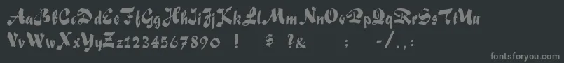FoxScript Font – Gray Fonts on Black Background