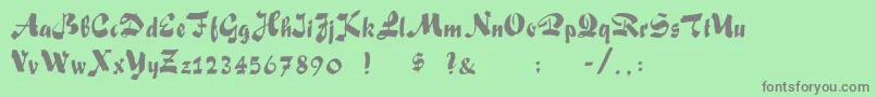 FoxScript Font – Gray Fonts on Green Background