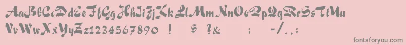 FoxScript Font – Gray Fonts on Pink Background