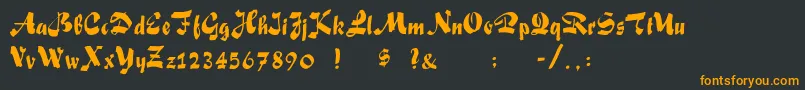 FoxScript Font – Orange Fonts on Black Background