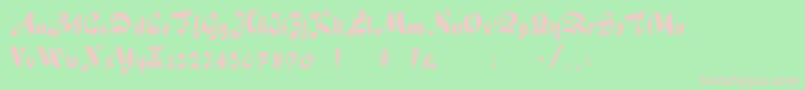 FoxScript Font – Pink Fonts on Green Background