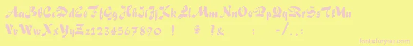 FoxScript Font – Pink Fonts on Yellow Background
