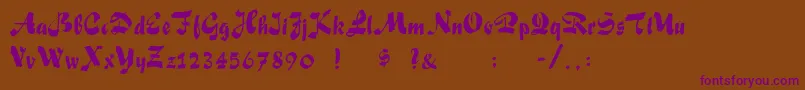 FoxScript Font – Purple Fonts on Brown Background