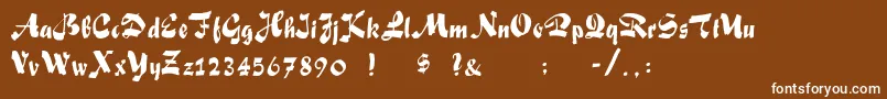 FoxScript Font – White Fonts on Brown Background